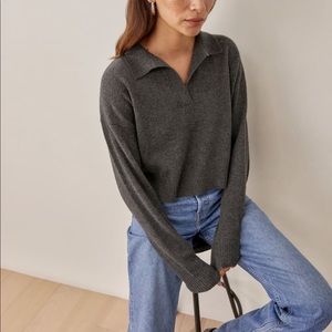 Reformation Cashmere Polo Sweater